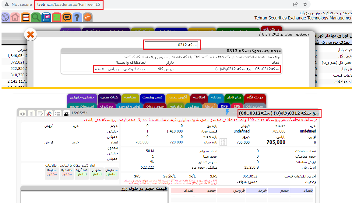 نماد ربع سکه بورس کالا