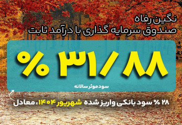 سود واریز شده شهریور 1404 | صندوق سرمایه گذاری نگین رفاه